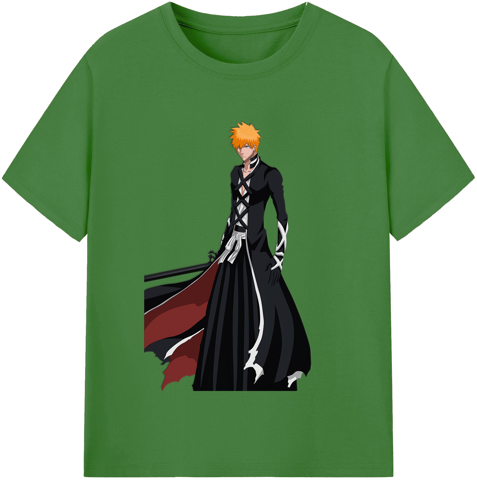 （画像用） ブリーチ 黒崎一護（くろさき いちご）BLEACH Kurosaki Ichigo レディースカジュアルプリントTシャツ（綿100％）